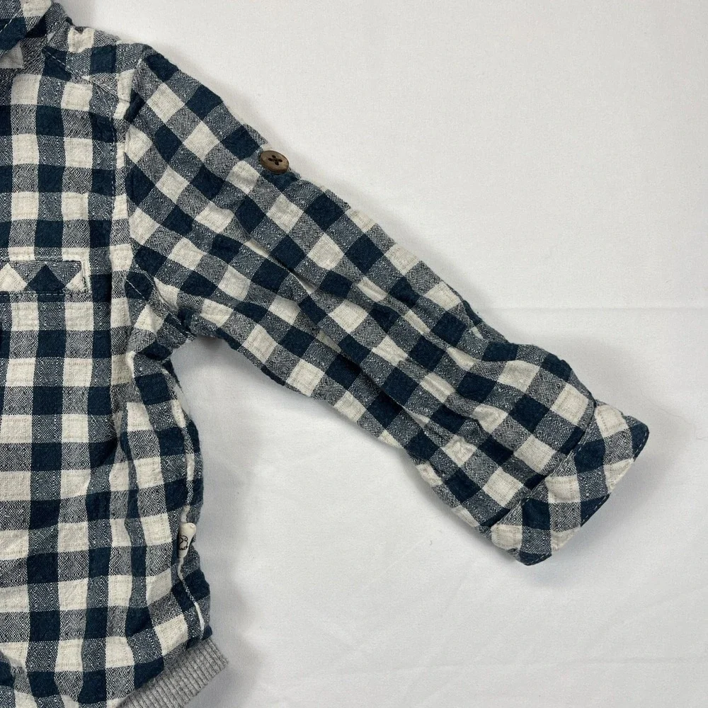 Me & Henry‎ One Piece Baby Toddler 9-12M Blue Plaid Preppy Long Sleeve Dressy